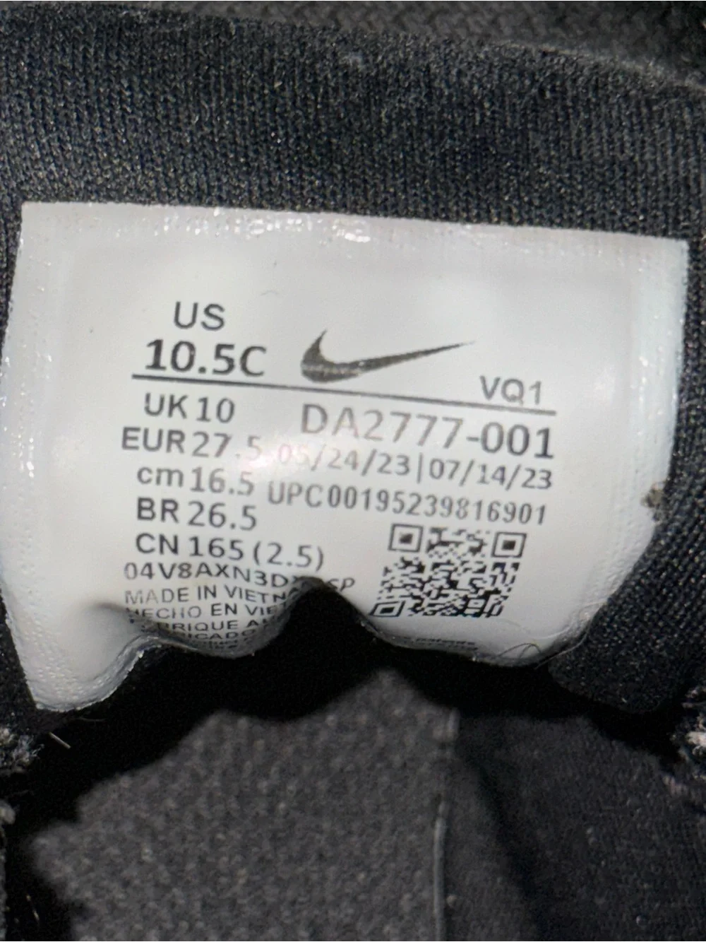 Nike Kids Black Hook-and-Loop Athletic Sneakers